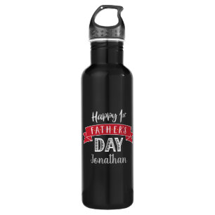 Happy 1st Father’s Day Red Black Cool Custom Name  710 Ml Water Bottle