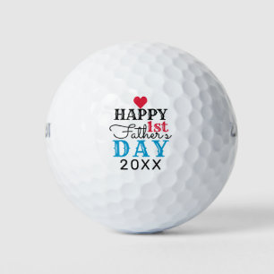 Happy 1st Father's Day 2021Typography Golf Balls