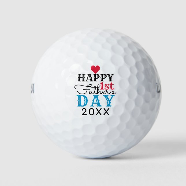 Happy 1st Father's Day 2021Typography Golf Balls (Front)