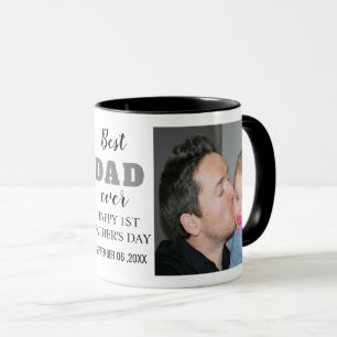 Happy 1st Father's Day 20XX Best Dad Ever Photo Mug
