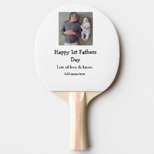 happy 1st fathers day add name love kisses photo t ping pong paddle