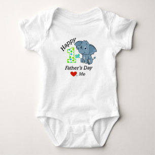 Happy 1st Father's Day Baby Bodysuit