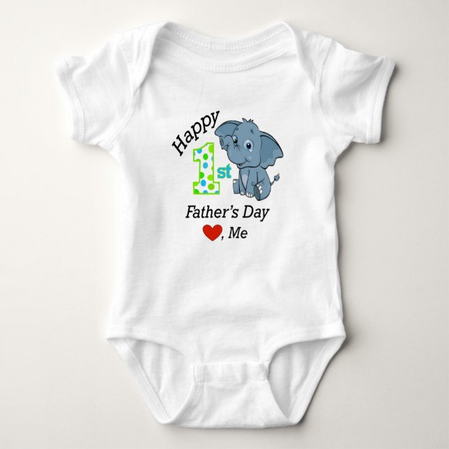 Happy 1st Father's Day Baby Bodysuit (Front)