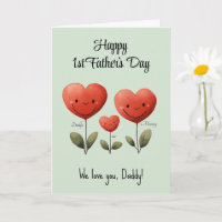 Happy 1st Father's Day Card With Poem, Custom