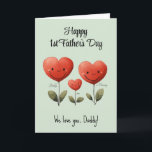 Happy 1st Father's Day Card With Poem, Custom<br><div class="desc">Celebrate Dad's special day in style and show how much you love him! Folded card personalised for Daddy's first Father's Day, Valentine's Day or Birthday with a special Father's Day poem inside. Customise text just as needed. You can also delete the text printed inside and write your message by hand....</div>