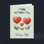 Happy 1st Father's Day Card With Poem, Custom<br><div class="desc">Celebrate Dad's special day in style and show how much you love him! Folded card personalised for Daddy's first Father's Day, Valentine's Day or Birthday with a special Father's Day poem inside. Customise text just as needed. You can also delete the text printed inside and write your message by hand....</div>