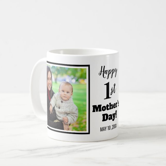 Happy 1st Mother's Day 2 Photo Collage Coffee Mug (Front Left)