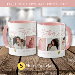 Happy 1st Mothers Day As Grandma 5 Photo Collage  Mug<br><div class="desc">Personalised photo gifts for grandma -Design your own unique photo collage mug as first mother's day gift for the new grandma.	
Personalise with 5 pictures, names and year to make it a memorable keepsake gift.</div>