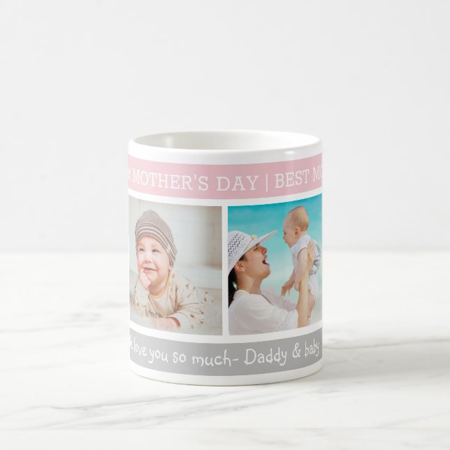 Happy 1st Mother's Day Best Mum Ever 4 Photo Coffee Mug (Center)
