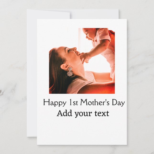 Happy 1st Mother's Day best mum ever add photo nam Holiday Card (Front)