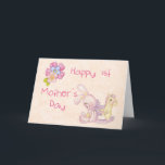 Happy 1st Mother's Day Card Pink<br><div class="desc">Happy 1st Mother's Day Card in Pink</div>