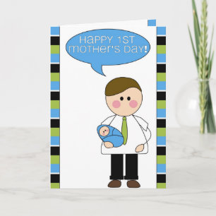 happy 1st mother's day (father/baby boy) card