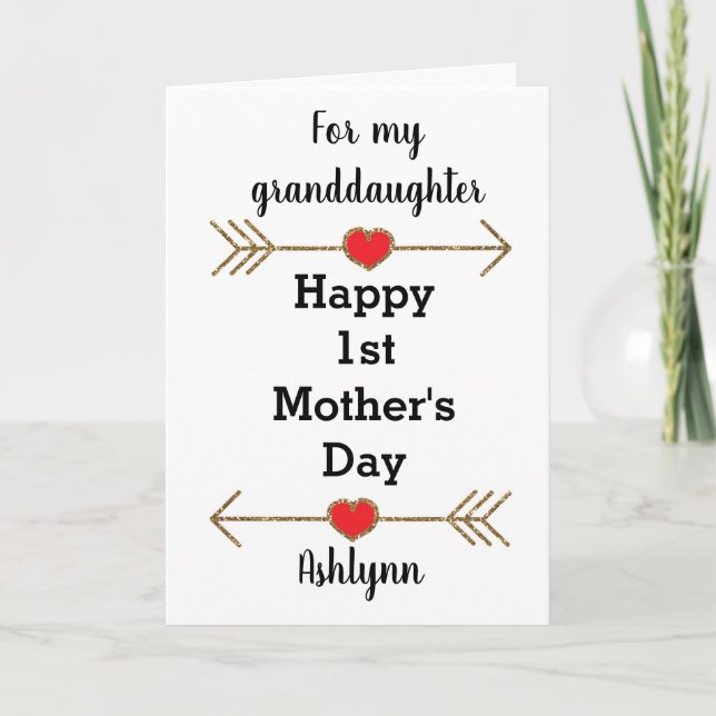 Happy 1st Mother's Day Granddaughter Card (Front)