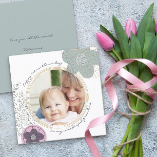 Happy 1st Mothers Day Grandma Modern Flower Photo