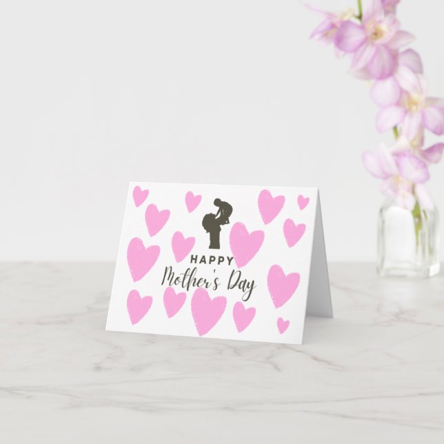 Happy 1st Mothers Day Little Pink Heart  Card (Orchid)