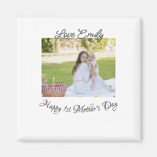 happy 1st mothers day love photo name calligraphy magnet