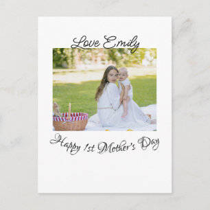 happy 1st mothers day love photo name calligraphy postcard