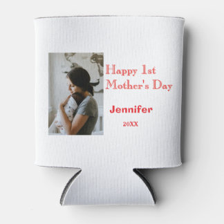 Happy 1st mothers day name photo red yellow year k can cooler