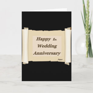 Happy 1St. Wedding Anniversary Paper Card