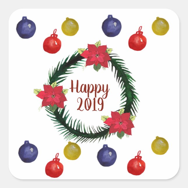 Happy 2019 Sticker (Front)