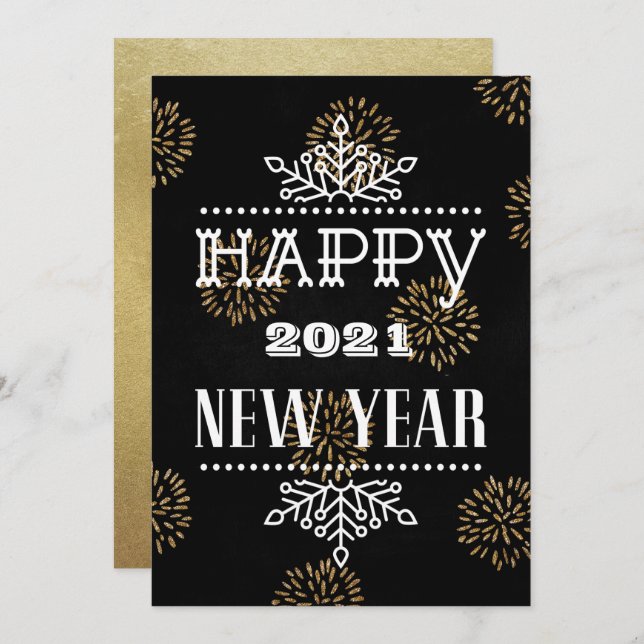 HAPPY 2021 NEW YEAR | Corporate Business Modern Holiday Card (Front/Back)