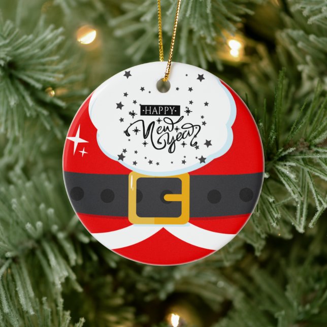 Happy 2023 New Year Santa Claus Suit Ornament (Tree)