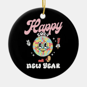 Happy 2024 ceramic ornament