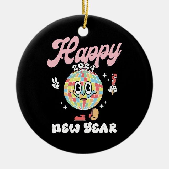 Happy 2024 ceramic ornament (Front)