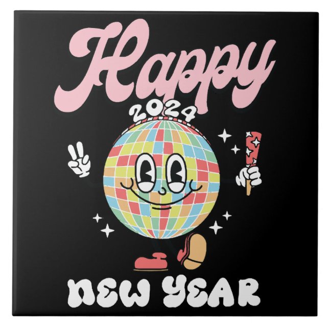 Happy 2024 ceramic tile (Front)