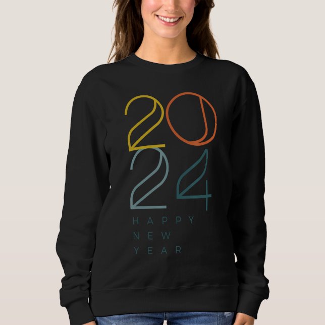 Happy 2024 New Years Eve Party Supplies 2024 Happy Sweatshirt (Front)