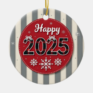 Happy 2025 Christmas  Ceramic Ornament