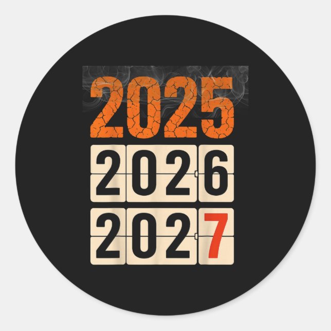 Happy 2026 2027 New Year Funny 67 Meme Six Seven M Classic Round Sticker (Front)