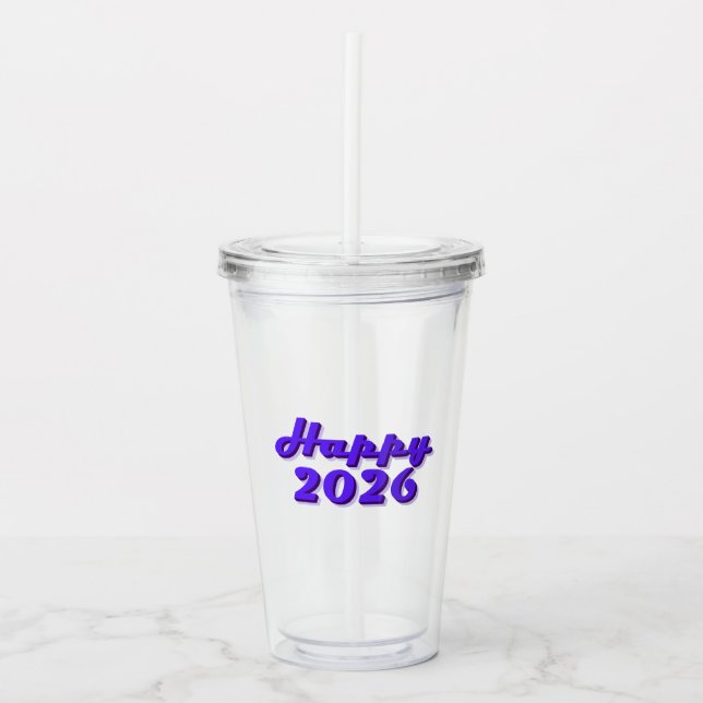 Happy 2026 acrylic tumbler (Front)