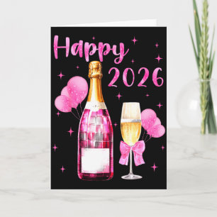 Happy 2026 Cheers To A New Year 2026 Champagne Coq Card