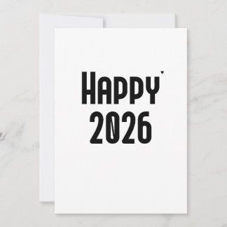 Happy 2026 - minimalistic typography card