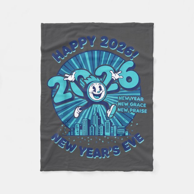 Happy 2026 New Year's Eve Celebration Design  Fleece Blanket (Front)