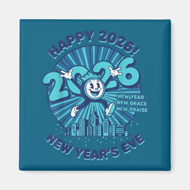 Happy 2026 New Year's Eve Celebration Design  Magnet (Front)