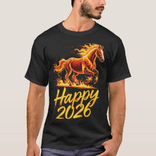 Happy 2026 Year Of The Horse Chinese Zodiac New Ye T-Shirt