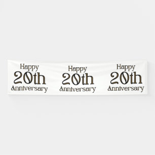 Happy 20th Anniversary 2.5x10 Vinyl Banner