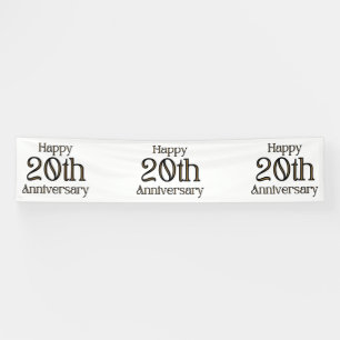 Happy 20th Anniversary 2.5x12 Vinyl Banner