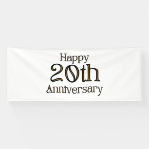 Happy 20th Anniversary 4x10 Vinyl Banner