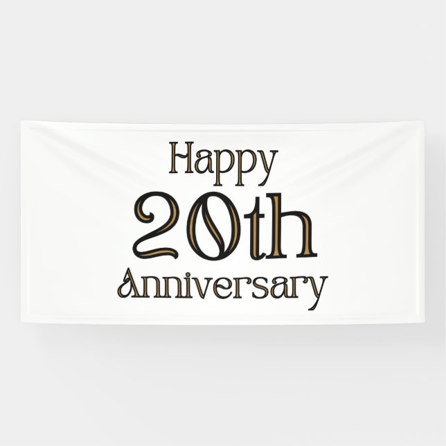 Happy 20th Anniversary 4x8 Vinyl Banner (Horizontal)