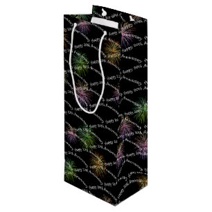 Happy 20th Anniversary Fireworks Wine Gift Bag