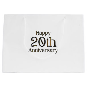 Happy 20th Anniversary Large Gift Bag
