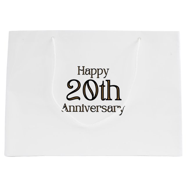Happy 20th Anniversary Large Gift Bag (Front)