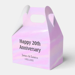 Happy 20th anniversary pink purple pastel name bol favour box