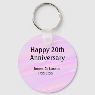 Happy 20th anniversary pink purple pastel name bol key ring