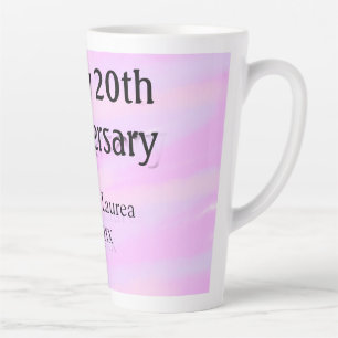 Happy 20th anniversary pink purple pastel name bol latte mug