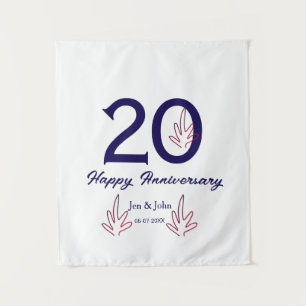 Happy 20th anniversary purple bold letter name lea tapestry