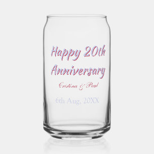Happy 20th anniversary PURPLE MARON WEDDING NAME Can Glass